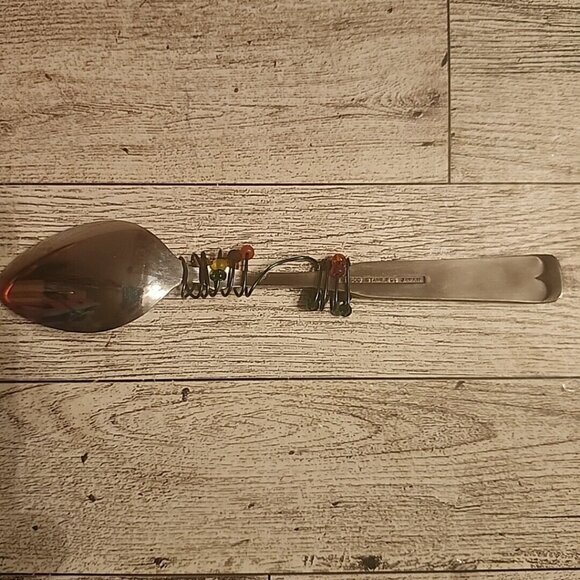 Wire Wrapped Teaspoon Colored Beads 6.25” Stainless Steel Sysco Japan - Picture 3 of 4